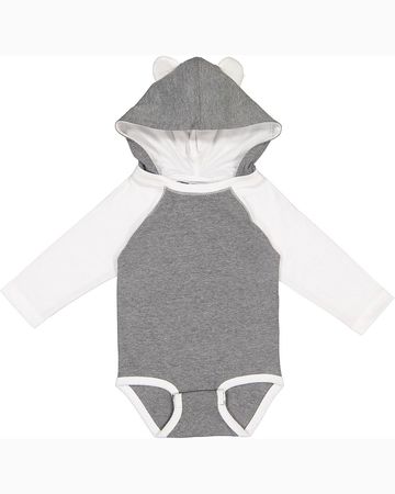 Rabbit Skins Infant Long Sleeve Fine Jersey Bodysuit With Ears